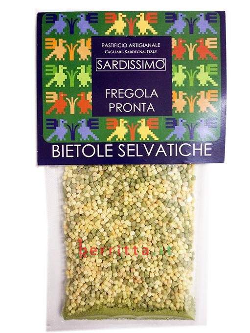 Sardissimo FREGOLA PRONTA ALLE BIETOLE SELVATICHE, confezione da 130 gr