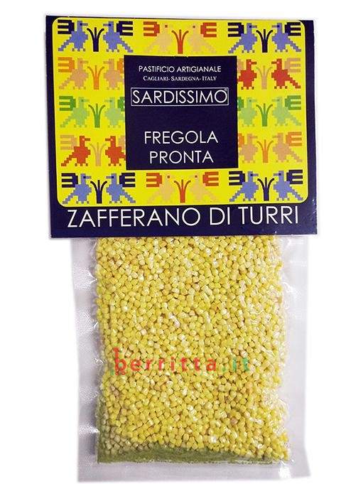 Sardissimo FREGOLA PRONTA ALLO ZAFFERANO, confezione da 130 gr